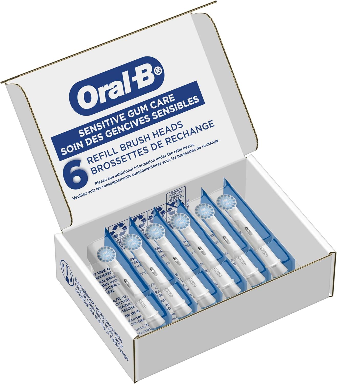 image:imageOralB Sensitive Gum Care Electric Toothbrush Replacement Brush Heads 8 CountWhite