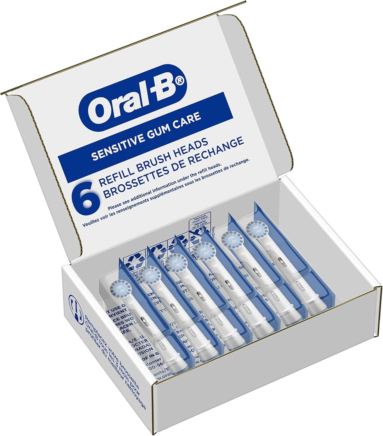 image:imageOralB Sensitive Gum Care Electric Toothbrush Replacement Brush Heads 8 CountWhite