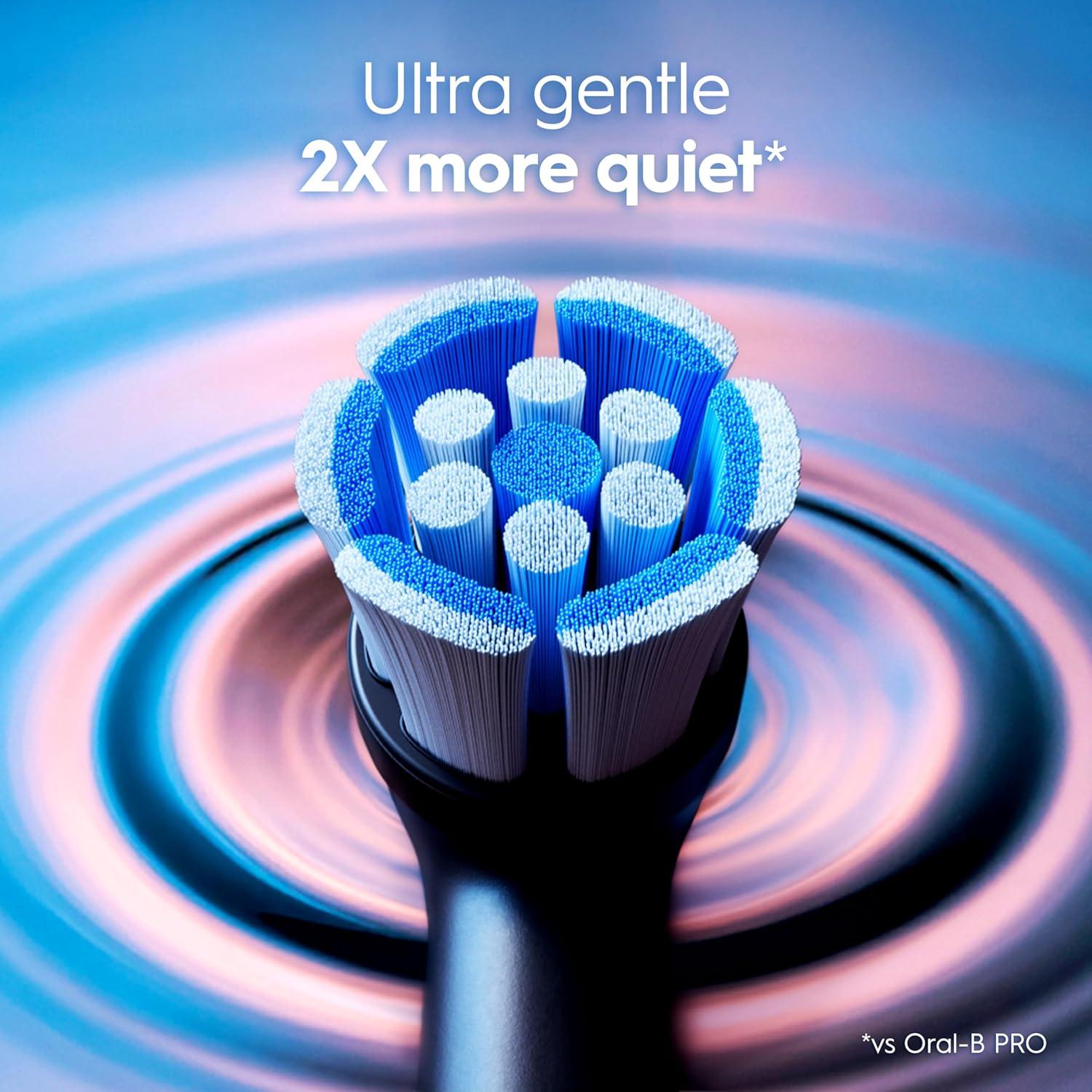 image:imageOralB iO Simple Clean Rechargeable Electric Powered Toothbrush Night Black with 1 Gentle Care Brush Head and 1 Black Travel Case Automatic Pressure Sensor to Protect Gums 3 Modes 2 Min TimerPure White