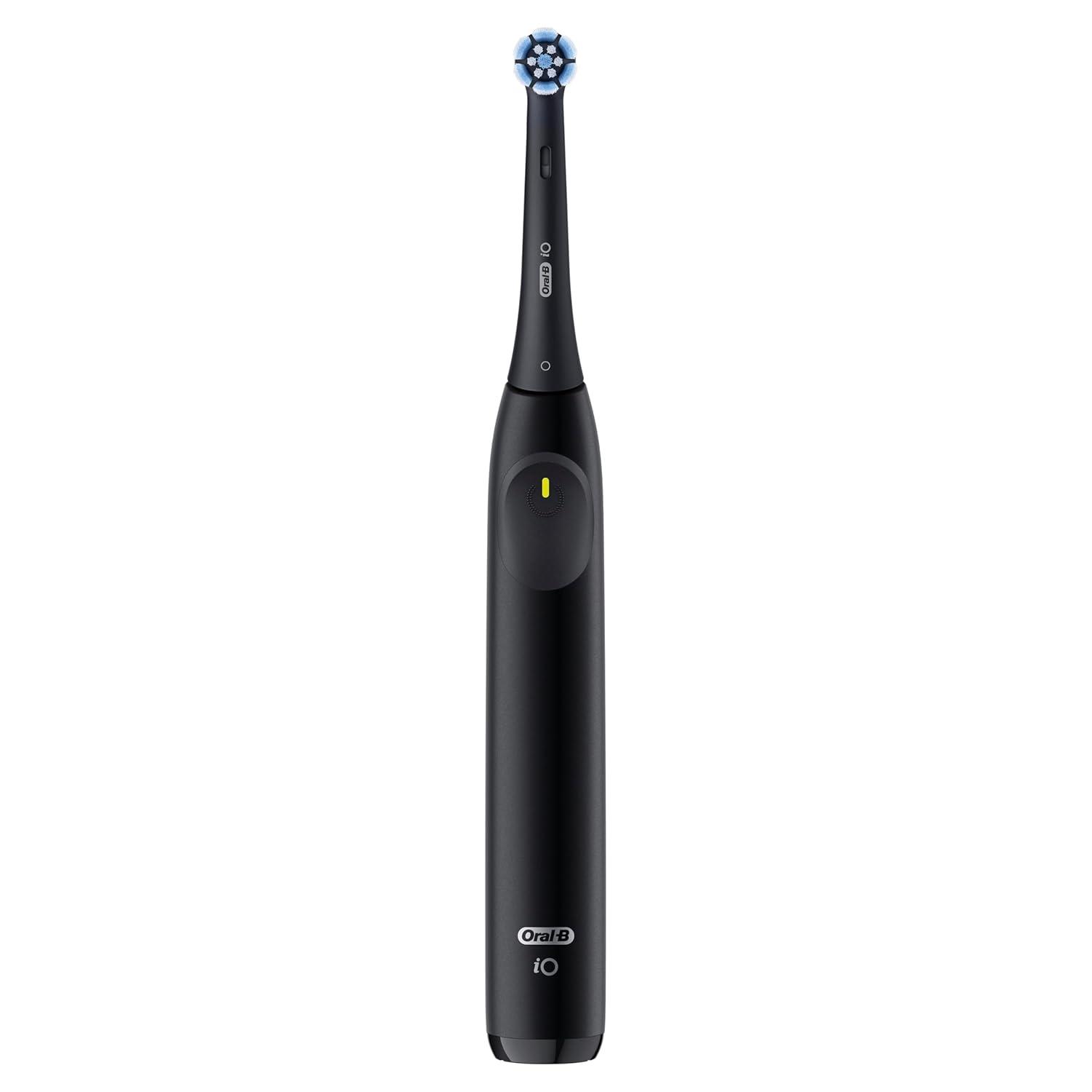 image:imageOralB iO Simple Clean Rechargeable Electric Powered Toothbrush Night Black with 1 Gentle Care Brush Head and 1 Black Travel Case Automatic Pressure Sensor to Protect Gums 3 Modes 2 Min TimerNight Black