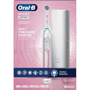 Oral-B Pro Smart Limited Power Rechargeable Electric Toothbrush with (2) Brush Heads and Travel Case, Black(Sakura Pink)